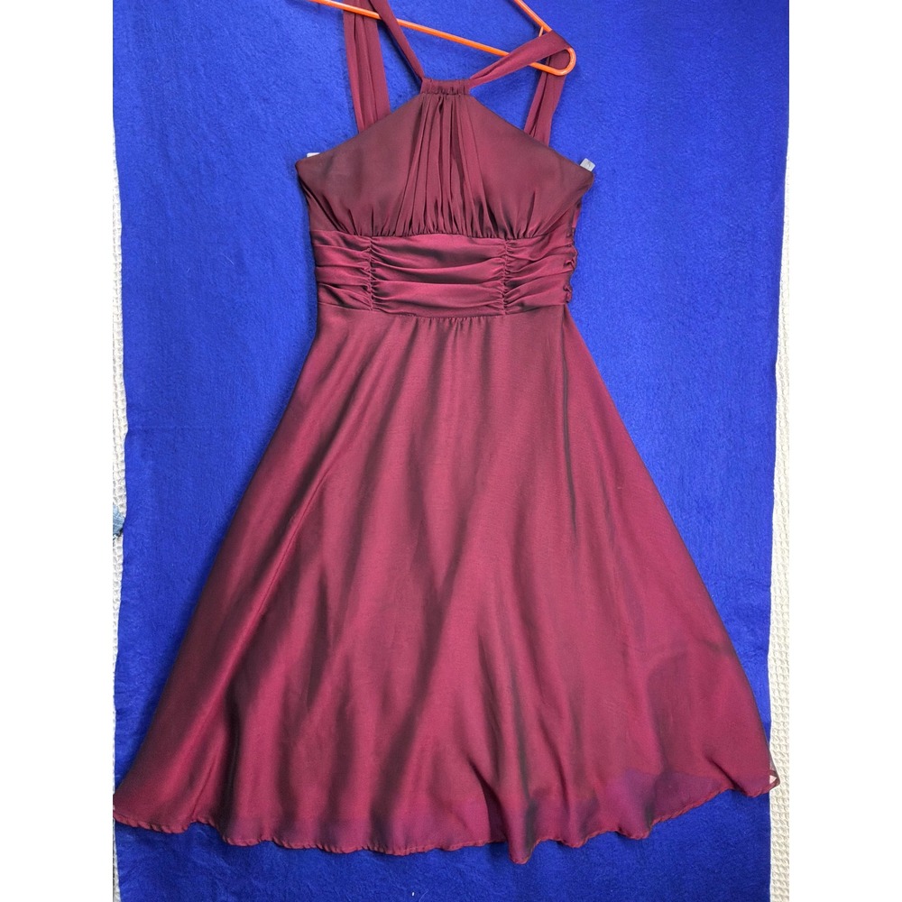 Whimsigoth Womens Dressbarn Collection Halter A-Line Dress 12 Burgundy